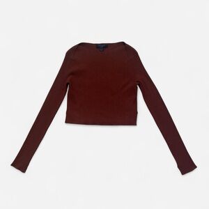 All Saints boatneck ribbed crop sweater
